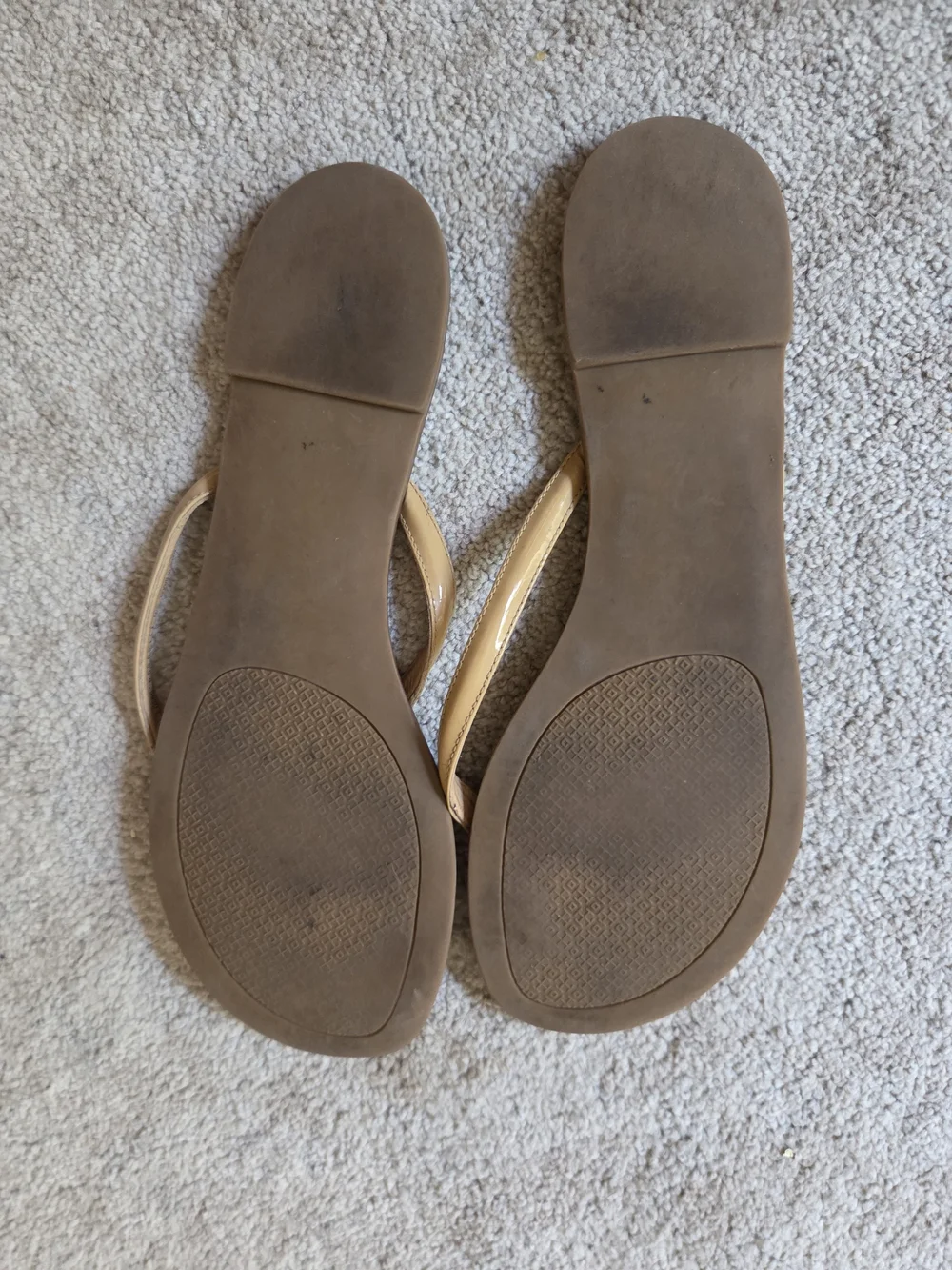 Tory Burch Brown Leather Flip Flop Sandals with Tan Straps Size 9